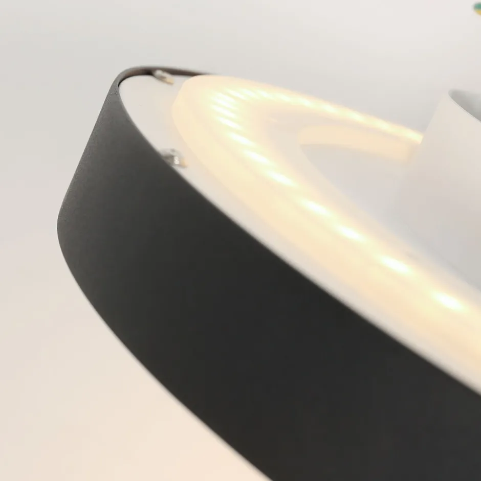 Deckenleuchten|Led Lampen*Steinhauer LED Deckenlampe Schwarz Weiß B:40 cm 2700 K rund