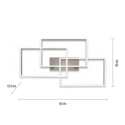 Wohnzimmerlampen|Metall Lampen*Paul Neuhaus LED Deckenlampe Silber Fernbedienung 82 cm 45 W dimmbar