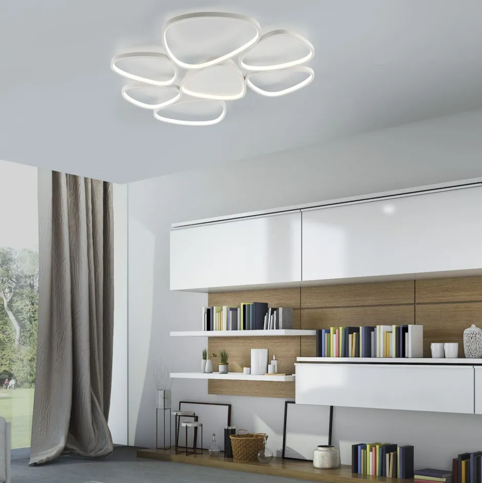 Deckenleuchten|Led Lampen*Just Light LED Deckenlampe Weiß Metall 3000 K 6100 lm L:92 cm