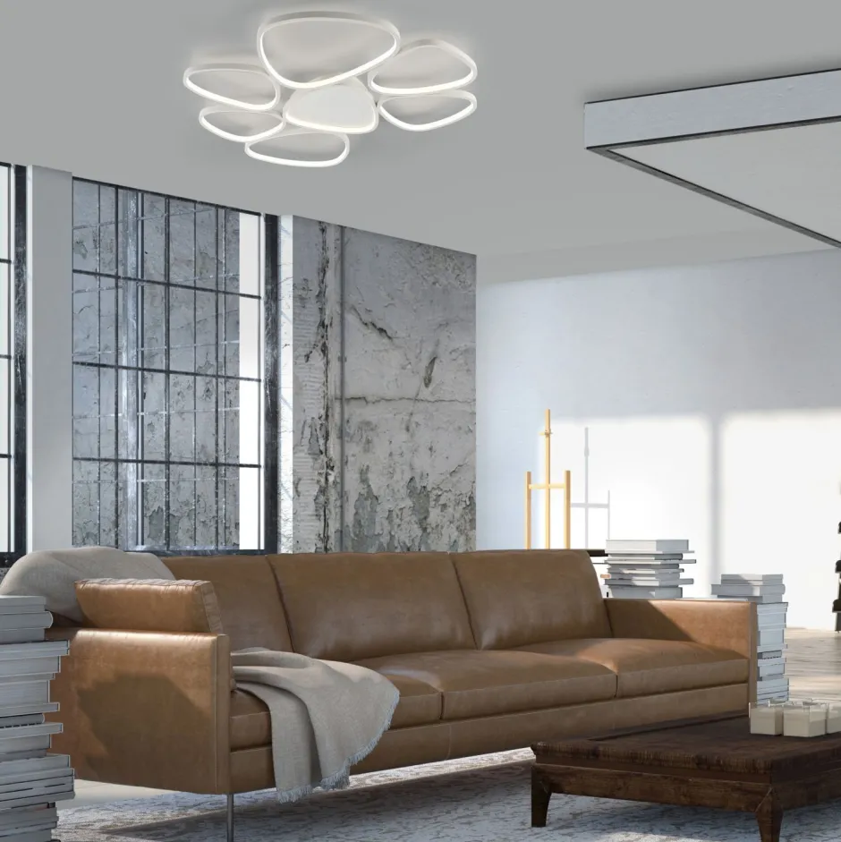 Deckenleuchten|Led Lampen*Just Light LED Deckenlampe Weiß Metall 3000 K 6100 lm L:92 cm