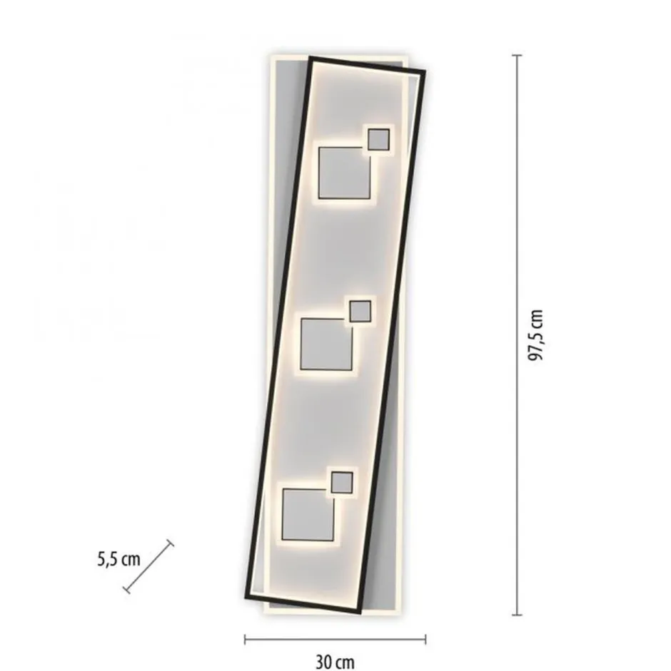 Paul Neuhaus LED Deckenlampe Weiß Schwarz warmweiß 3000 K 97,5 cm< Deckenleuchten|Flurlampen