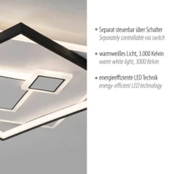 Deckenleuchten|Flurlampen*Paul Neuhaus LED Deckenlampe Weiß Schwarz warmweiß 3000 K 4900 lm