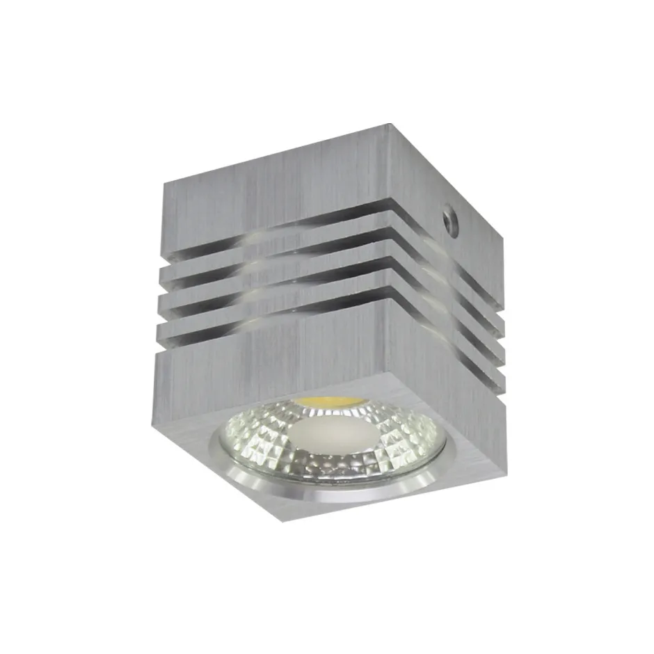 Led Lampen|Spots*Strühm LED Deckenleuchte 5,5 cm breit Aufputz in Silber klein