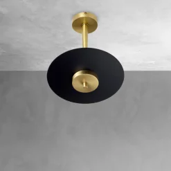 Giovanni Battista LED Deckenleuchte 2700 K 1150 lm D: 23 cm rund Messing Eisen< Messinglampen|Designerlampen