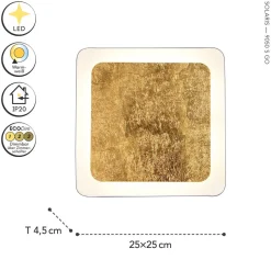 Eco-Light LED Deckenleuchte Aluminium Gold Schwarz 3000 K B:25 cm< Wohnzimmerlampen|Metall Lampen