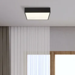 Bürolampen|Metall Lampen*Searchlight LED Deckenleuchte Aluminium IP44 B:30 cm Schwarz Weiß