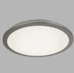 Deckenleuchten|Led Lampen*Searchlight LED Deckenleuchte Bad IP44 D: 30 cm Chrom 4000 K rund flach