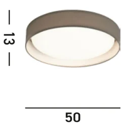 Searchlight LED Deckenleuchte blendarm Ø50 cm rund Stoff 1652 lm< Wohnzimmerlampen|Esszimmer Lampen