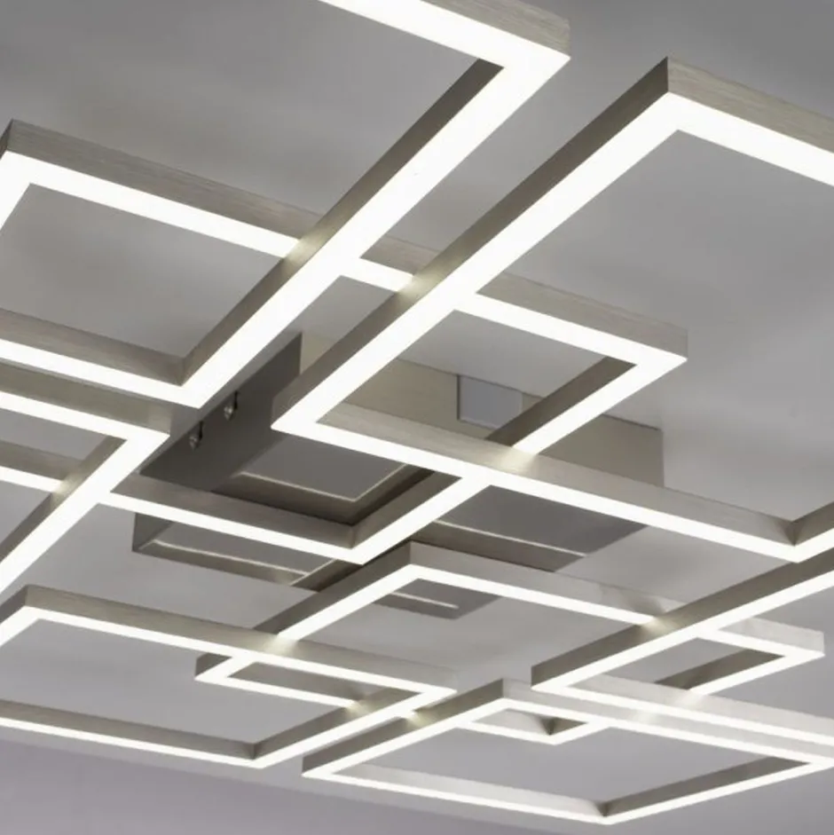 Paul Neuhaus LED Deckenleuchte Farbtemperaturwechsel 58 W in Stahl< Deckenleuchten|Flurlampen