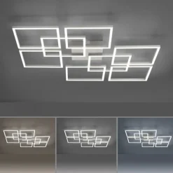 Paul Neuhaus LED Deckenleuchte Farbtemperaturwechsel 58 W in Stahl< Deckenleuchten|Flurlampen