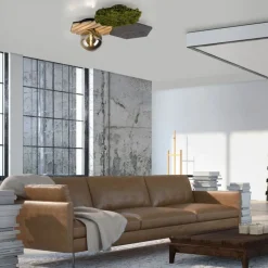 Just Light LED Deckenleuchte Filz Eiche Moos Rauchglas G9 blendarm< Deckenleuchten|Flurlampen