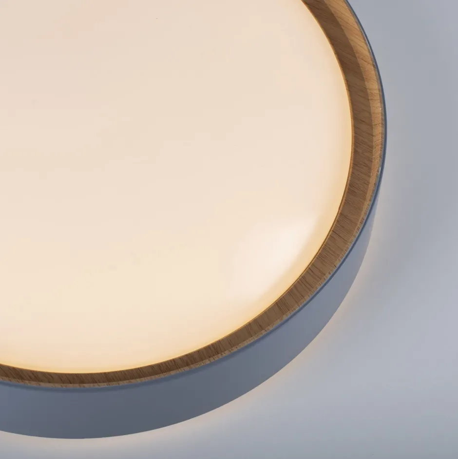 Flurlampen|Bürolampen*Just Light LED Deckenleuchte Grau Natur Ø40 cm 3400 lm dimmbar