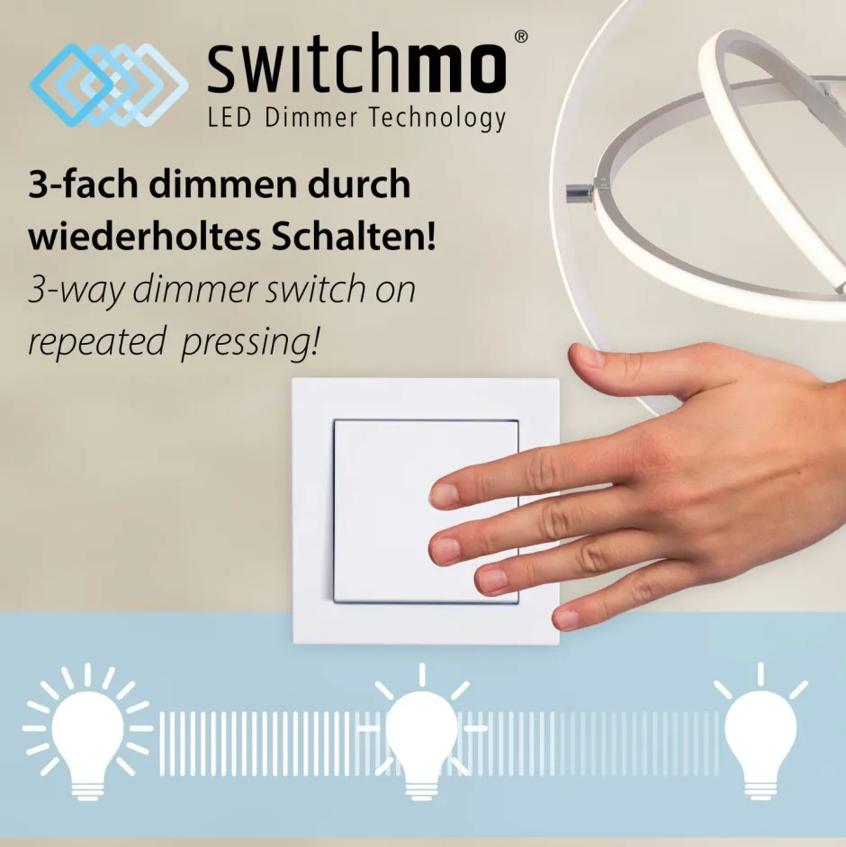 Flurlampen|Bürolampen*Just Light LED Deckenleuchte Grau Natur Ø40 cm 3400 lm dimmbar