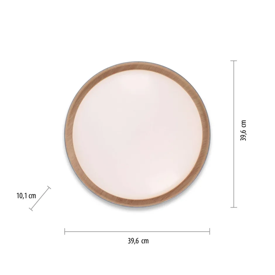 Flurlampen|Bürolampen*Just Light LED Deckenleuchte Grau Natur Ø40 cm 3400 lm dimmbar