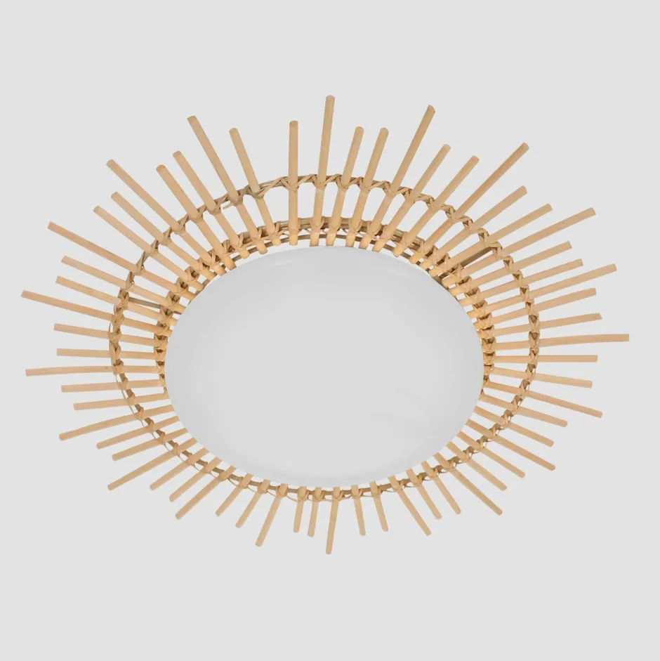 Steinhauer LED Deckenleuchte Holz Kunststoff in Natur Weiß Ø50 cm< Deckenleuchten|Led Lampen