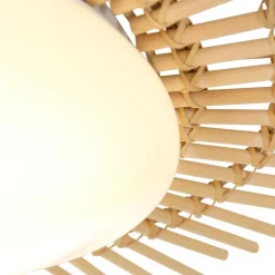 Steinhauer LED Deckenleuchte Holz Kunststoff in Natur Weiß Ø50 cm< Deckenleuchten|Led Lampen