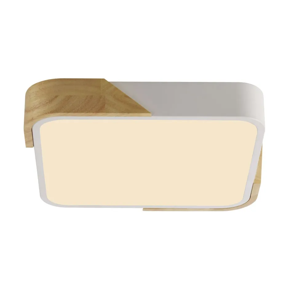 Just Light LED Deckenleuchte Holz L:32 cm Weiß Natur 3000 K< Deckenleuchten|Flurlampen