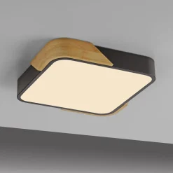 Deckenleuchten|Led Lampen*Just Light LED Deckenleuchte Holz L:32 cm Schwarz Natur 3000 K