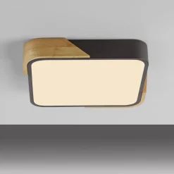 Deckenleuchten|Led Lampen*Just Light LED Deckenleuchte Holz L:32 cm Schwarz Natur 3000 K