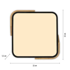 Deckenleuchten|Led Lampen*Just Light LED Deckenleuchte Holz L:32 cm Schwarz Natur 3000 K