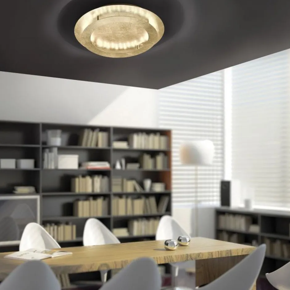 Paul Neuhaus LED Deckenleuchte in Blattgold Metall 3000 lm Ø50 cm< Deckenleuchten|Flurlampen
