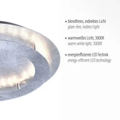 Deckenleuchten|Flurlampen*Paul Neuhaus LED Deckenleuchte in Blattsilber Metall 3000 lm Ø50 cm