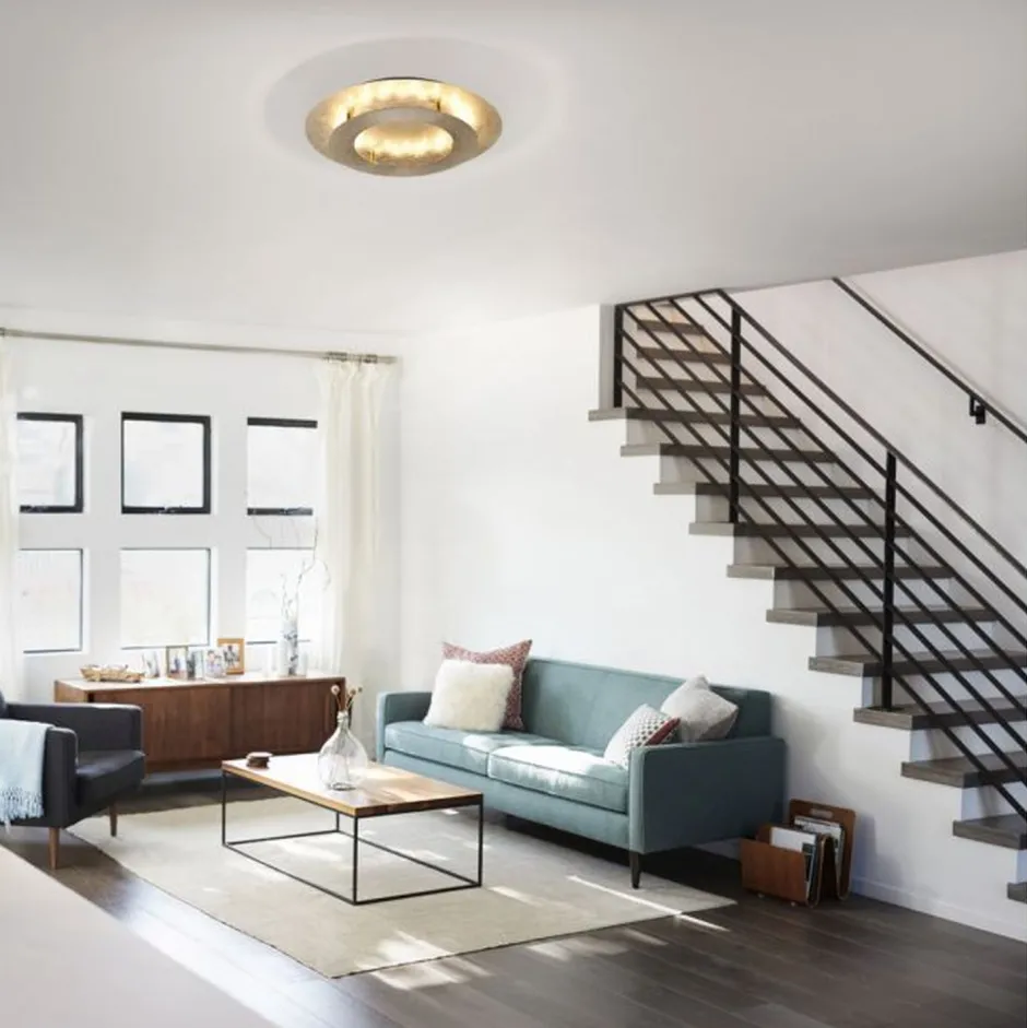 Paul Neuhaus LED Deckenleuchte in Blattgold Metall 2270 lm Ø40 cm< Deckenleuchten|Flurlampen