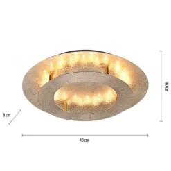 Paul Neuhaus LED Deckenleuchte in Blattgold Metall 2270 lm Ø40 cm< Deckenleuchten|Flurlampen