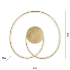 Deckenleuchten|Flurlampen*Paul Neuhaus LED Deckenleuchte Leuchtringe Metall in Gold L:70 cm