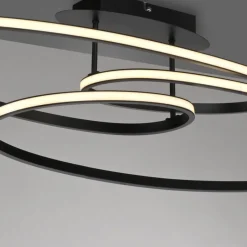 Just Light LED Deckenleuchte Metall Schwarz 3000 K Ringe dekorativ< Deckenleuchten|Flurlampen