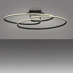 Just Light LED Deckenleuchte Metall Schwarz 3000 K Ringe dekorativ< Deckenleuchten|Flurlampen