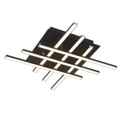 Deckenleuchten|Led Lampen*Searchlight LED Deckenleuchte Metall B: 45,5 cm Schwarz Chrom 3000 K