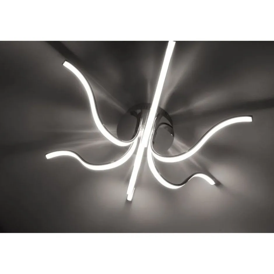 Just Light LED Deckenleuchte Metall in Chrom 3000 K 4 W L:67 cm< Deckenleuchten|Flurlampen