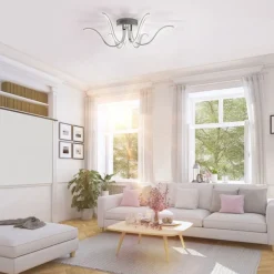 Just Light LED Deckenleuchte Metall in Chrom 3000 K 4 W L:67 cm< Deckenleuchten|Flurlampen