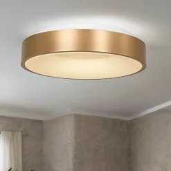Metall Lampen|Schlafzimmer Lampen*Steinhauer LED Deckenleuchte Metall Kunststoff in Gold Weiß 40 W