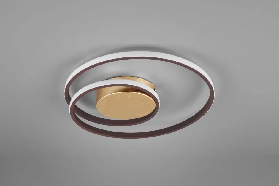 Trio Reality LED Deckenleuchte Metall Rost Schwarz B:39 cm Spirale< Flurlampen|Bürolampen