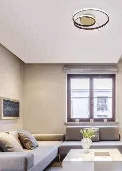 Trio Reality LED Deckenleuchte Metall Rost Schwarz B:39 cm Spirale< Flurlampen|Bürolampen