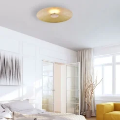 Deckenleuchten|Flurlampen*Paul Neuhaus LED Deckenleuchte Metall dimmbar in Blattgold 3000 K