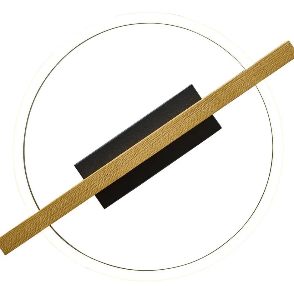 Deckenleuchten|Led Lampen*Eco-Light LED Deckenleuchte Metall Holz L:39 cm 16 W 3000 K Ring