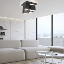 Just Light LED Deckenleuchte Metall Würfel B:30 cm 2400 lm Schwarz< Deckenleuchten|Flurlampen