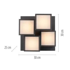 Just Light LED Deckenleuchte Metall Würfel B:30 cm 2400 lm Schwarz< Deckenleuchten|Flurlampen