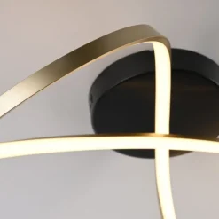 Just Light LED Deckenleuchte Metall Schwarz Messing 3000 K dimmbar< Wohnzimmerlampen|Metall Lampen