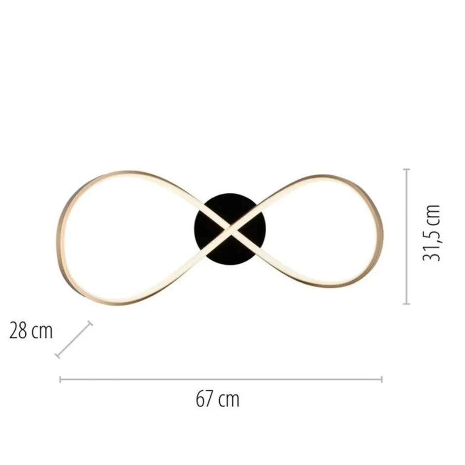 Just Light LED Deckenleuchte Metall Schwarz Messing 3000 K dimmbar< Wohnzimmerlampen|Metall Lampen