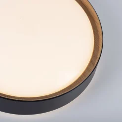 Just Light LED Deckenleuchte Schwarz Natur Ø40 cm 3400 lm dimmbar< Flurlampen|Bürolampen