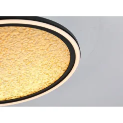 Searchlight LED Deckenleuchte Schwarz Gold Metall 32 W Ø40 cm rund< Flurlampen|Wohnzimmerlampen