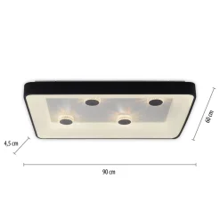 Just Light LED Deckenleuchte Schwarz 2700-5000 K 6295 lm dimmbar< Flurlampen|Bürolampen