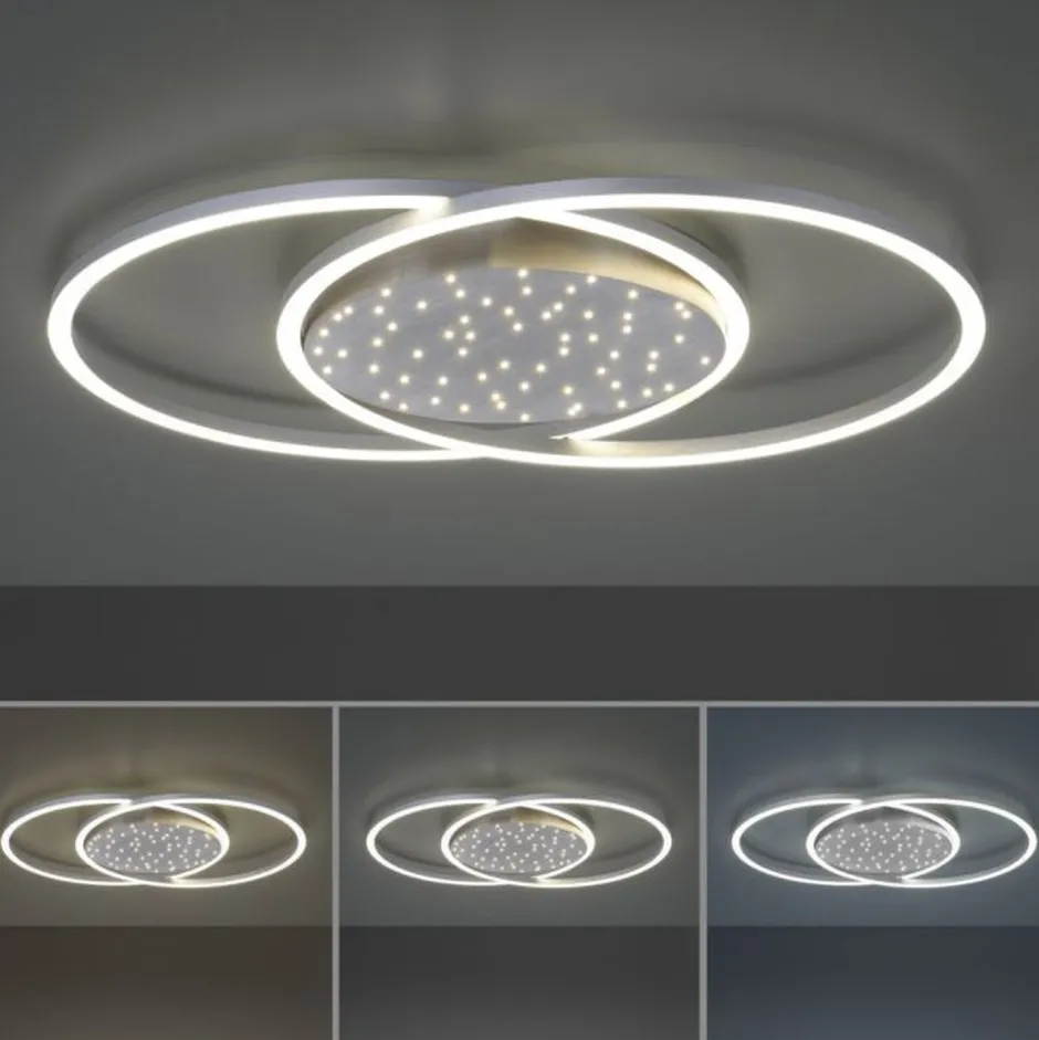 Paul Neuhaus LED Deckenleuchte Sternenhimmel in Stahl 40 W dimmbar< Deckenleuchten|Flurlampen