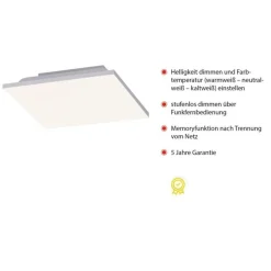 Just Light LED Deckenleuchte Weiß Dimmer 20 W Fernbedienung< Wohnzimmerlampen|Schlafzimmer Lampen