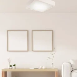 Lamkur LED Deckenleuchte Weiß Holz eckig Wohnzimmer< Deckenleuchten|Led Lampen