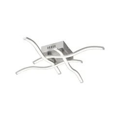 Just Light LED Deckenleuchte Wellen Metall in Stahl B:55 cm 3000 K< Flurlampen|Bürolampen